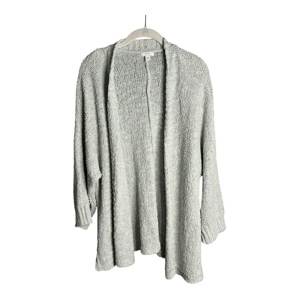 J. Jill Light Green Chunky Knit Open Cardigan Medium